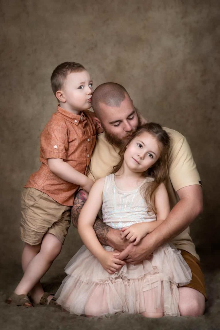 Family Photography with father daughter and son