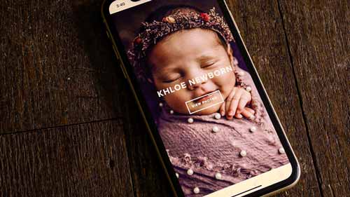 mobile gallery app for newborn photography in melbourne's west